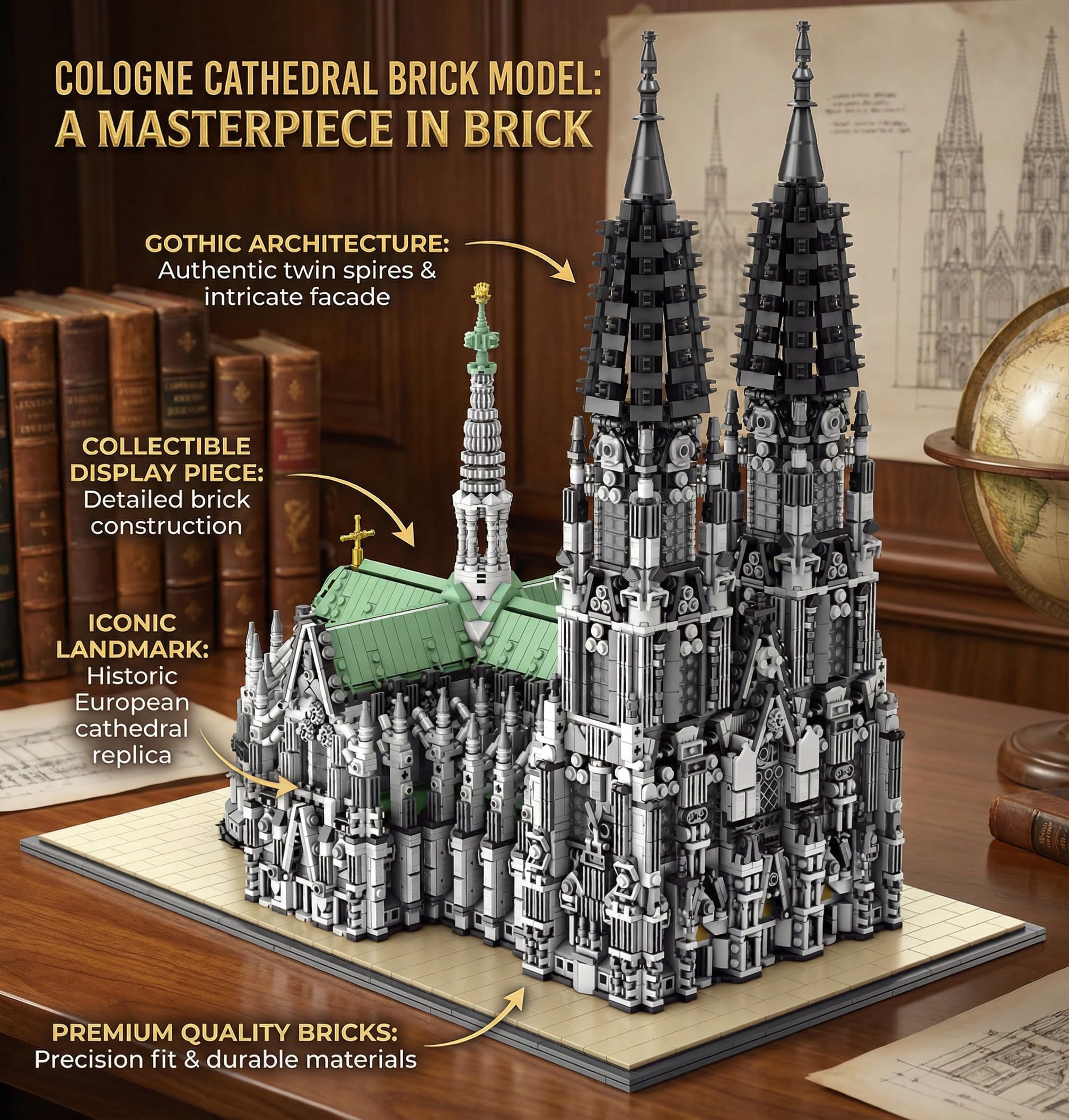 Amazon.com: BBTiloBrix Cologne Cathedral Building Block Set, MOC